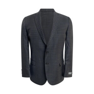 Gray Plaid Checkered Modern Fit Blazer