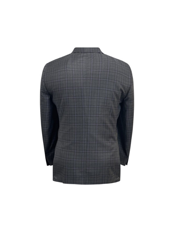 Gray Plaid Checkered Modern Fit Blazer - Image 2